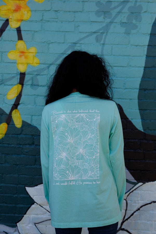 Blessed Is She Mint Long Sleeve Tshirt