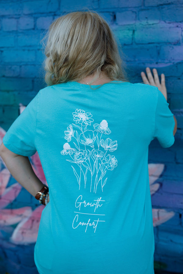 Growth Over Comfort Teal Color Tshirt